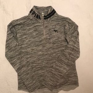 Pink Heather Gray Half Zip Size XS